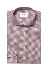 Etons Slim - Bird Print Twill - Purple. Køb shirts her.