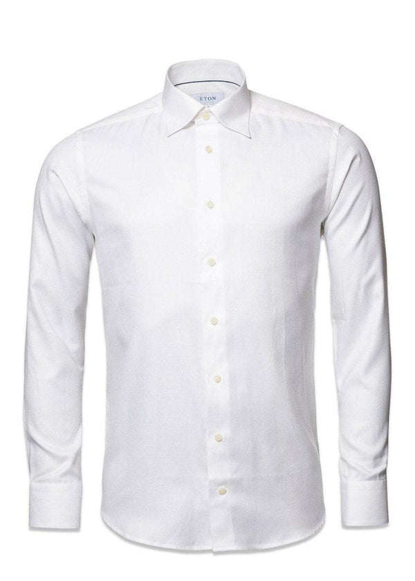 Etons Slim-Cotton Lyocell Stretch - White. Køb shirts her.