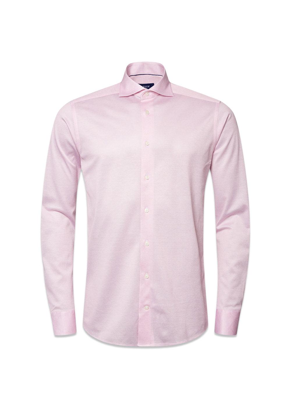 Etons Slim-Fine Knit Pique - Pink. Køb shirts her.