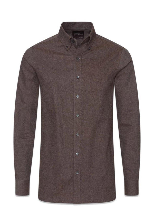 Oscar Jacobsons Slim Fit BD Flannel - Dusk Brown. Køb shirts her.