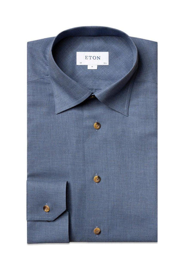 Etons Slim - Flannel Shirt - Blue. Køb shirts her.