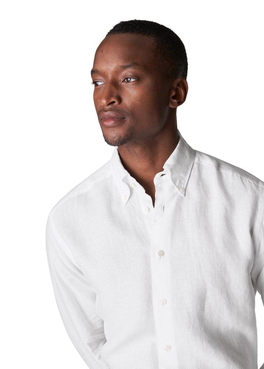 Slim-Linen Poplin Shirt - White Shirts83_100003218_WHITE_387313582209031- Butler Loftet