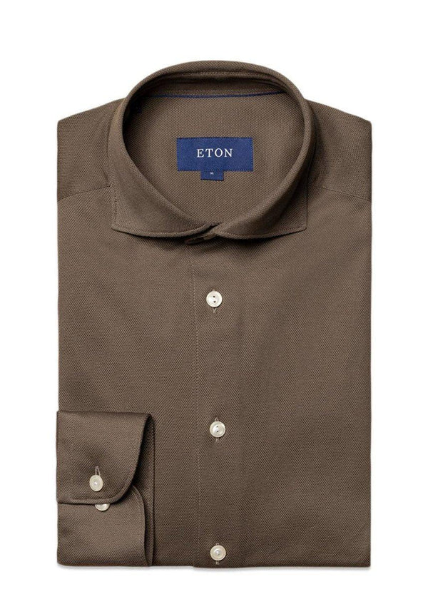 Etons Slim - Pique - Green. Køb shirts her.