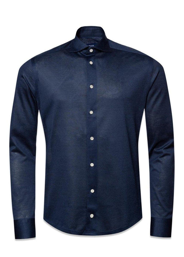 Etons Slim-Pique Shirt - Navy Blue. Køb shirts her.