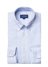 Etons Slim - ROYAL OXFORD SOFT - Blue Striped. Køb shirts her.