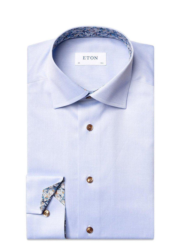 Etons Slim - Signature Twill Details - Blue. Køb shirts her.