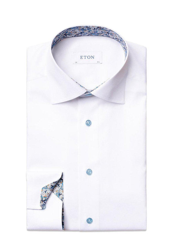 Etons Slim - Signature Twill Details - White. Køb shirts her.