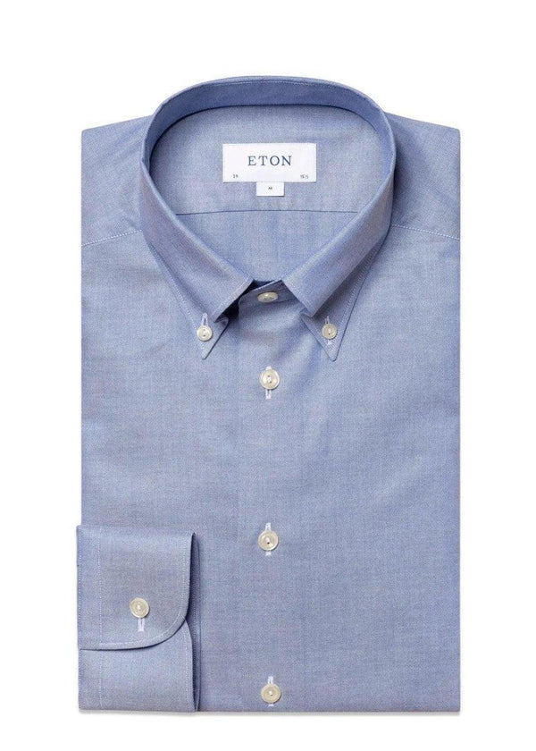 Etons Slim-Wrinkle Free Oxford - Mid Blue. Køb shirts her.