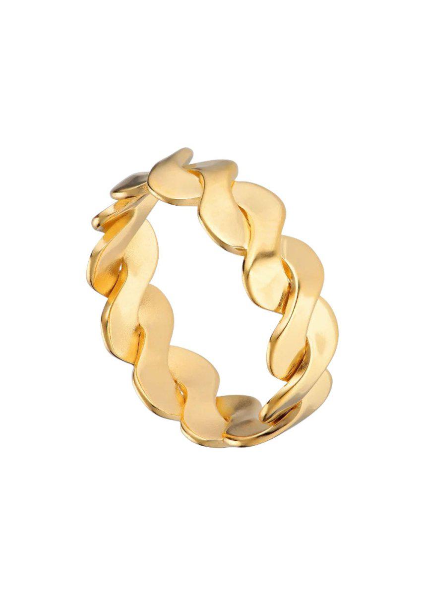 Jane Kønigs Small Wavy Ring - Gold. Køb ringe her.