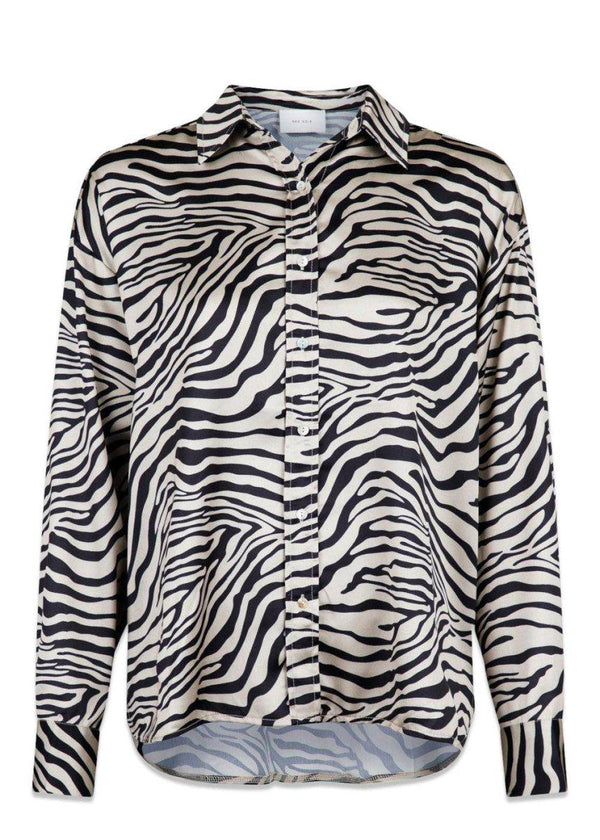 Neo Noirs Sonya Zebra Shirt - Mocca. Køb blouses her.