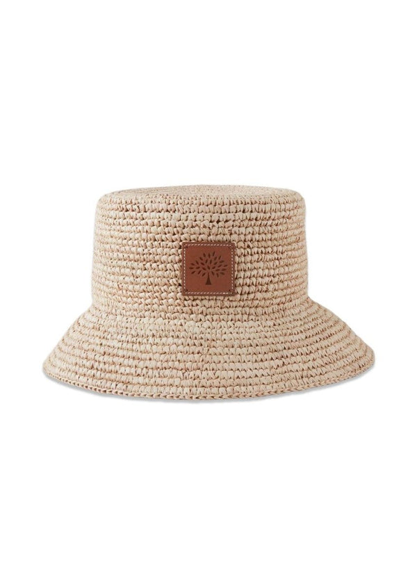 Mulberrys Summer Rafia Bucket Hat - Beige. Køb huer her.