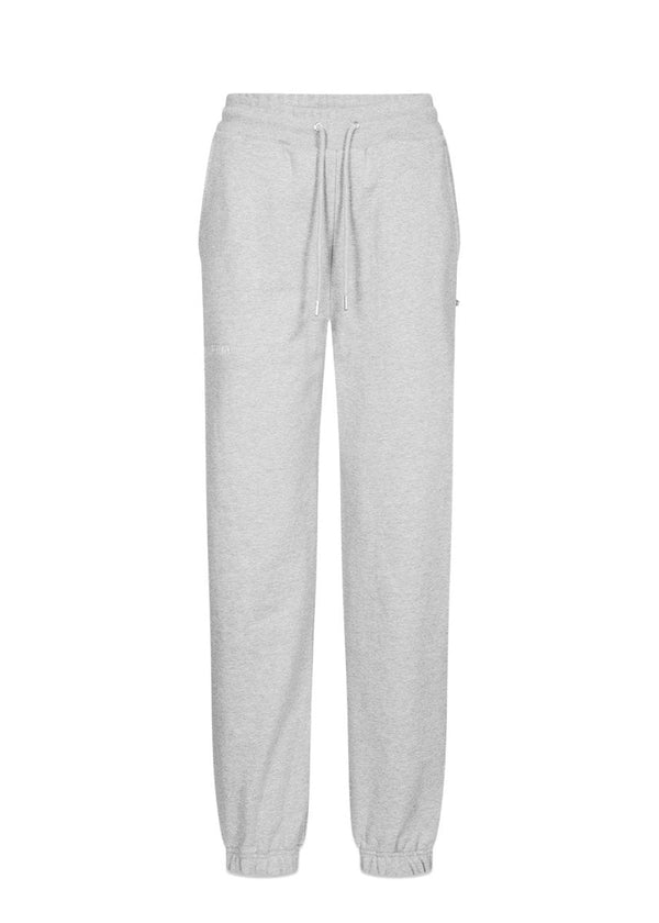 Han Kjøbenhavns Sweatpants - Light Grey Melange Logo. Køb bukser her.