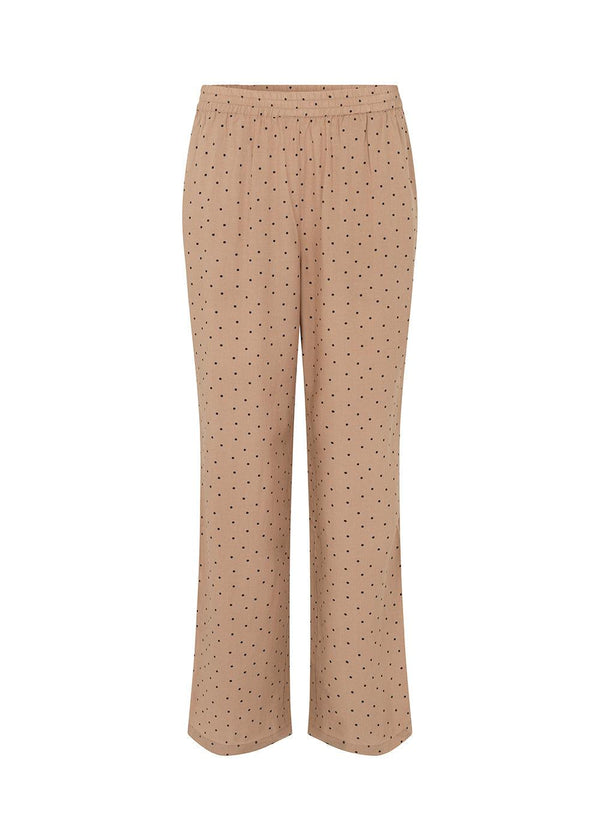 Modströms Talle print pants - Camel Polka. Køb bukser her.