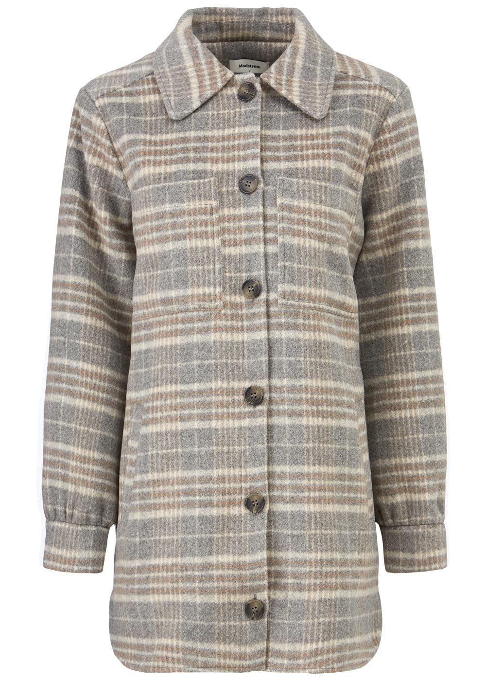 Modströms Tanja coatigan - Dusty Check. Køb overtøj her.