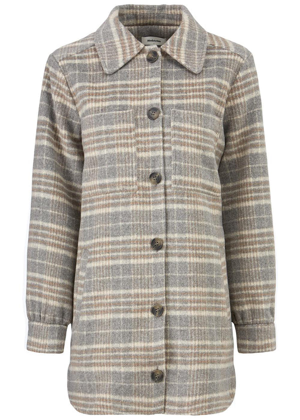 Modströms Tanja coatigan - Dusty Check. Køb overtøj her.