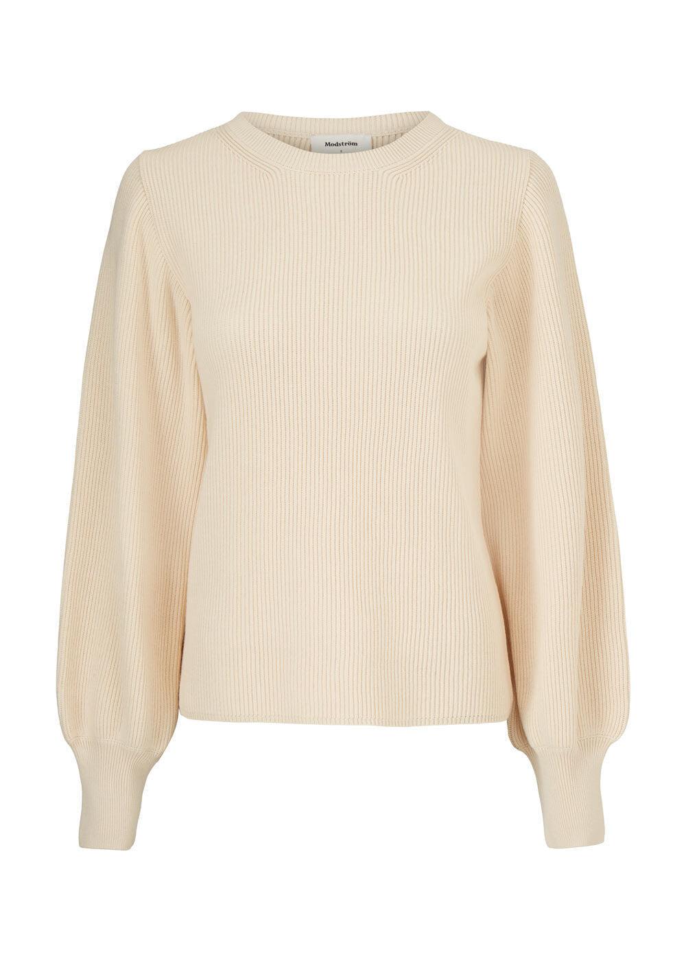 Modströms Temma o-neck - Off White. Køb strik her.
