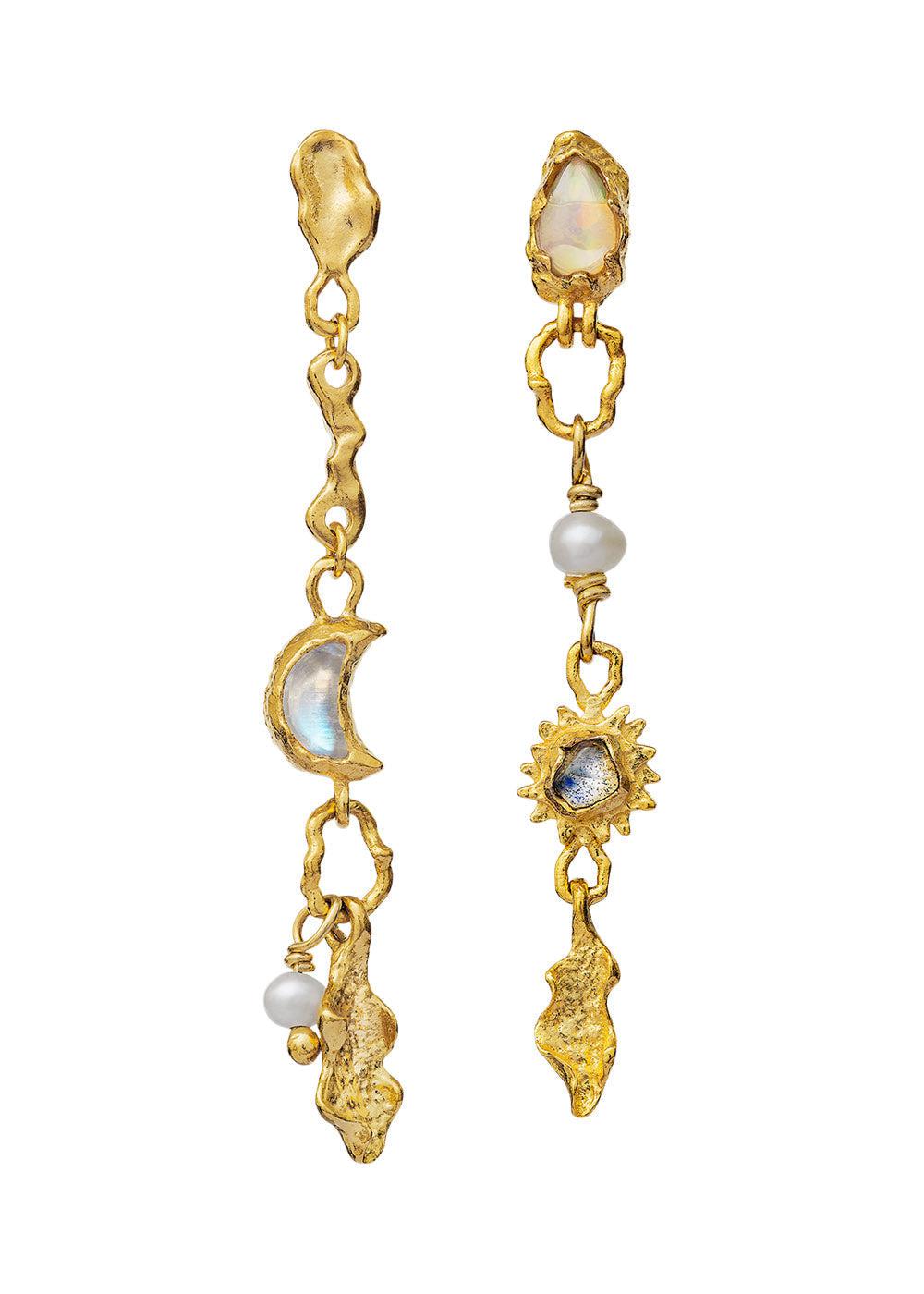 Maanestens Theodora Earrings - Sterling Silver (925) Gold Pla. Køb øreringe her.
