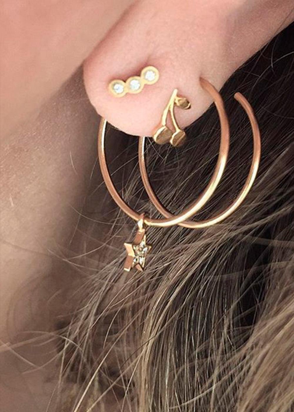 Three Dots Earring - Gold