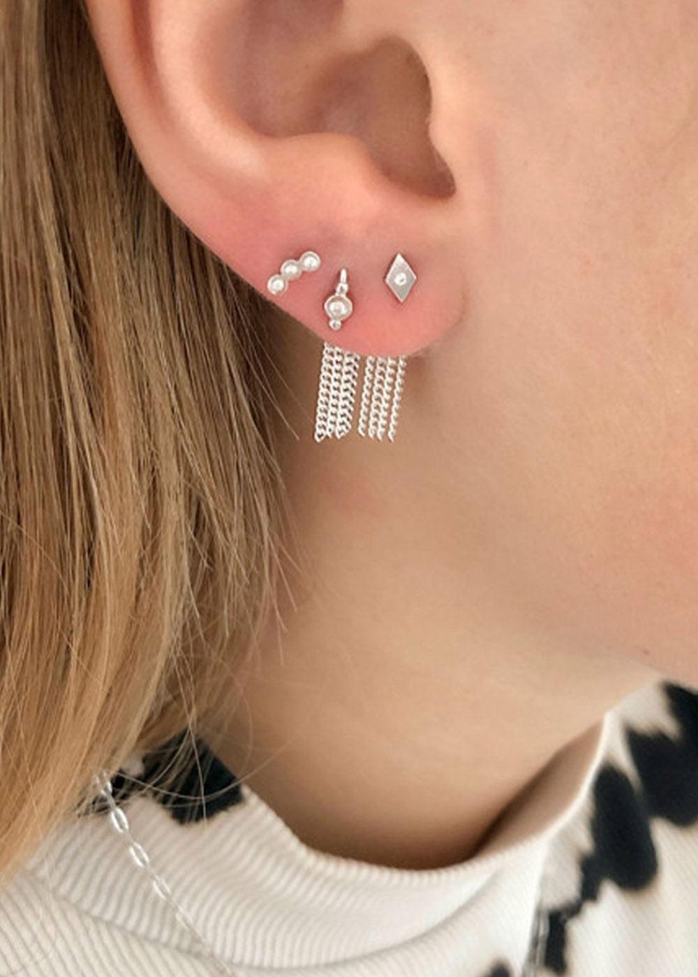 Three Dots Earring - Silver