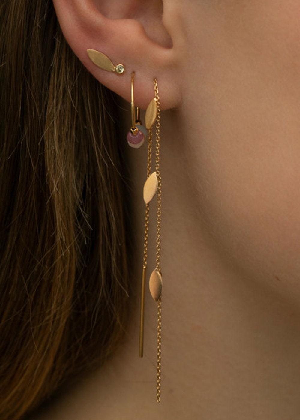 Three Leaves Earring - Gold