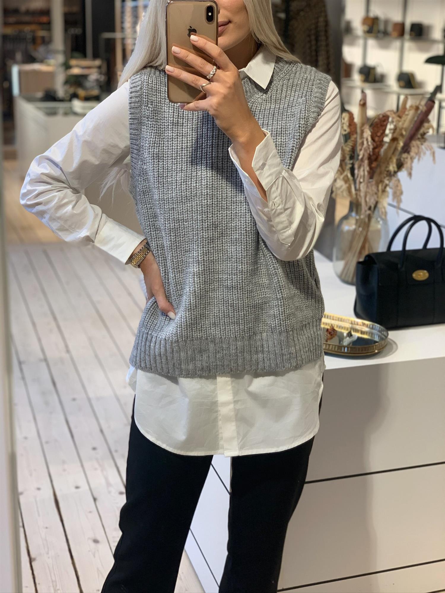 Timme vest - Light Grey Melange
