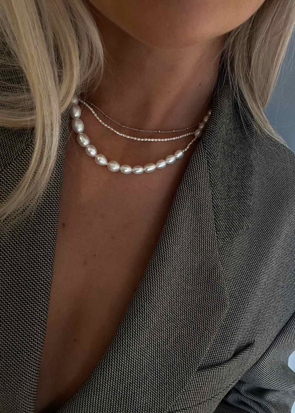Tiny pearl necklace - Forgyldt