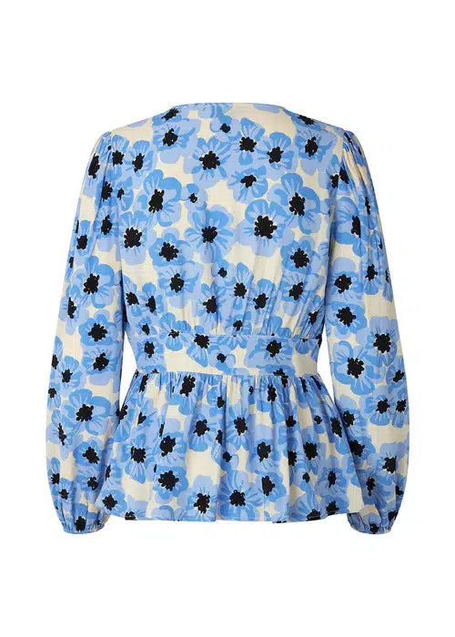 TorahMD print top - Blue Pearl Flower