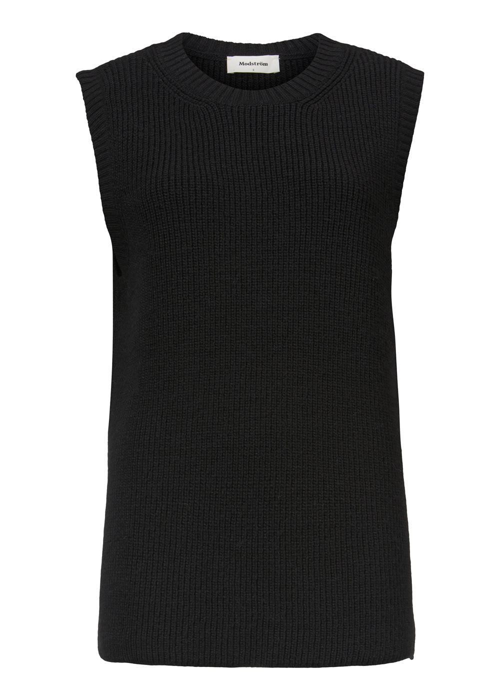 Modströms Trey vest - Black. Køb strik her.