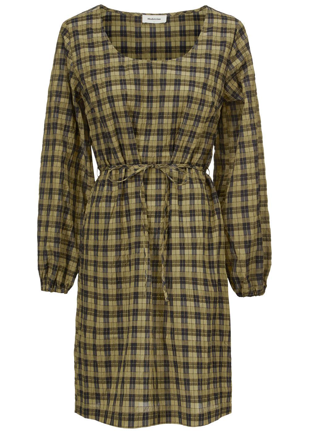 Modströms Truly dress - Black Khaki Check. Køb kjoler her.