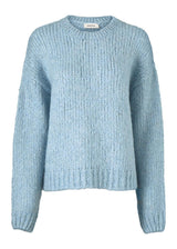 Modströms Valentia o-neck - Blue Wash. Køb strik her.