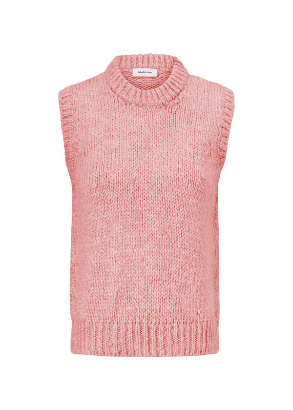 Modströms Valentia vest - Dusty Pink. Køb strik her.