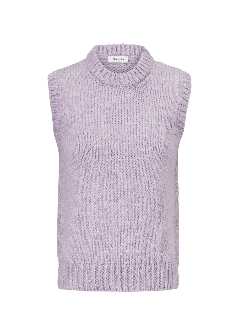 Modströms Valentia vest - Violet. Køb strik her.