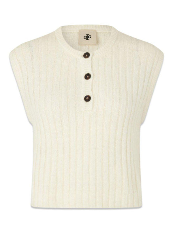 The Garments Verbier Button Vest - Cream. Køb veste her.