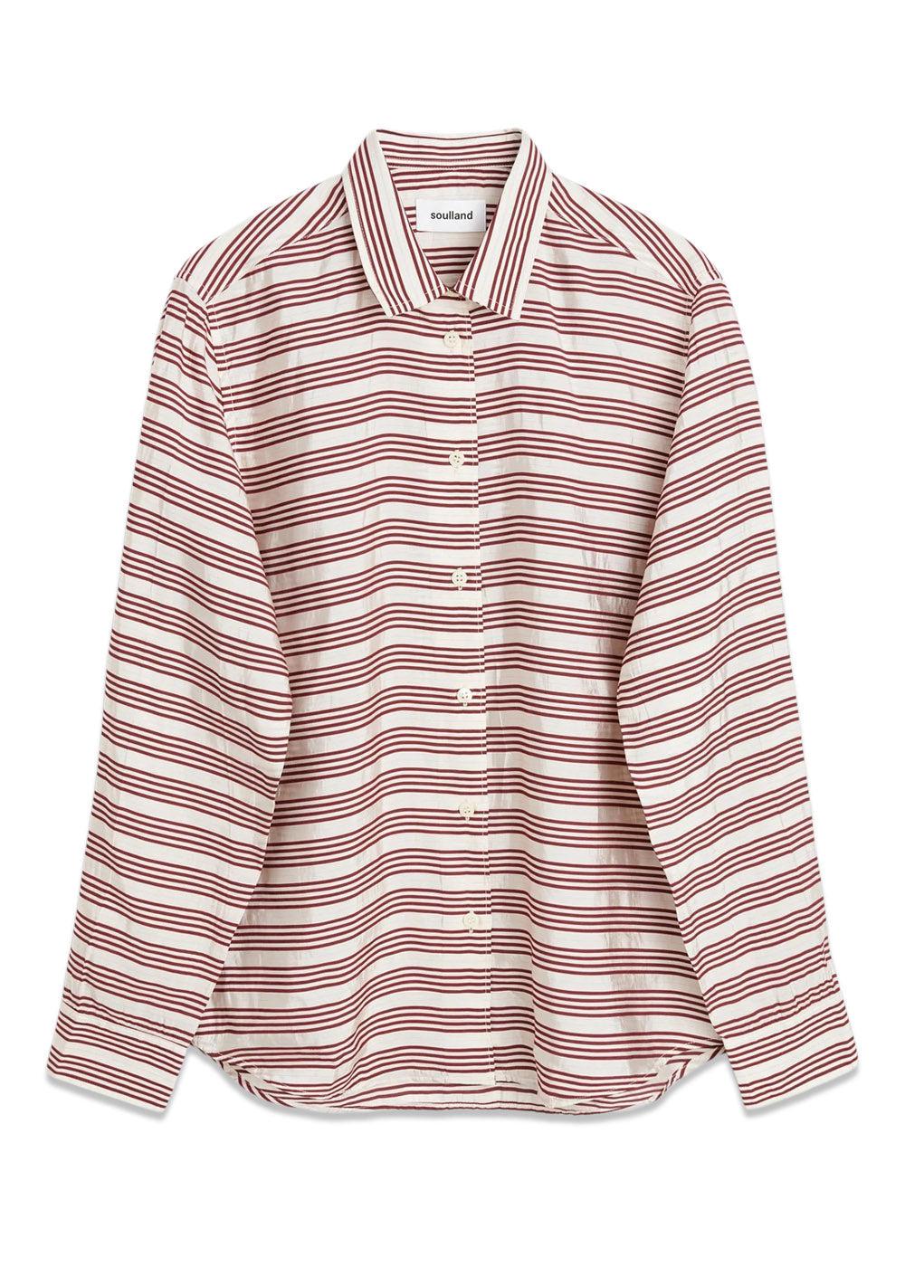 Soullands Viva shirt - White/Red Stripes. Køb blouses her.