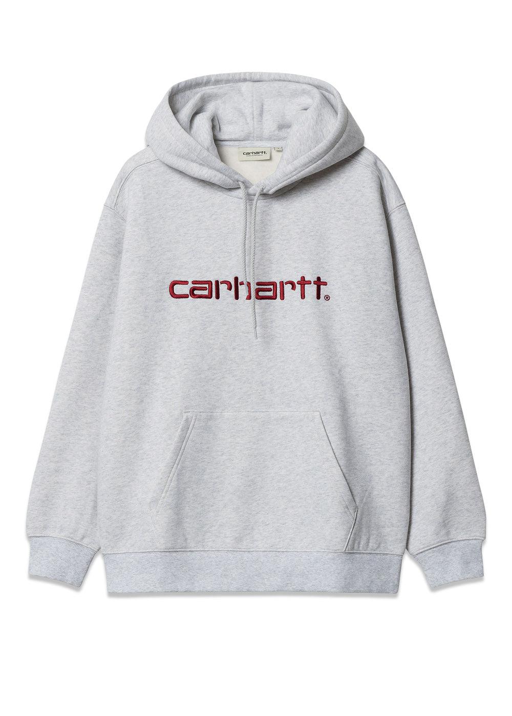 Carhartt WIP's W' Hooded Carhartt Sweatshirt - Ash Heather / Rocket. Køb hoodies her.