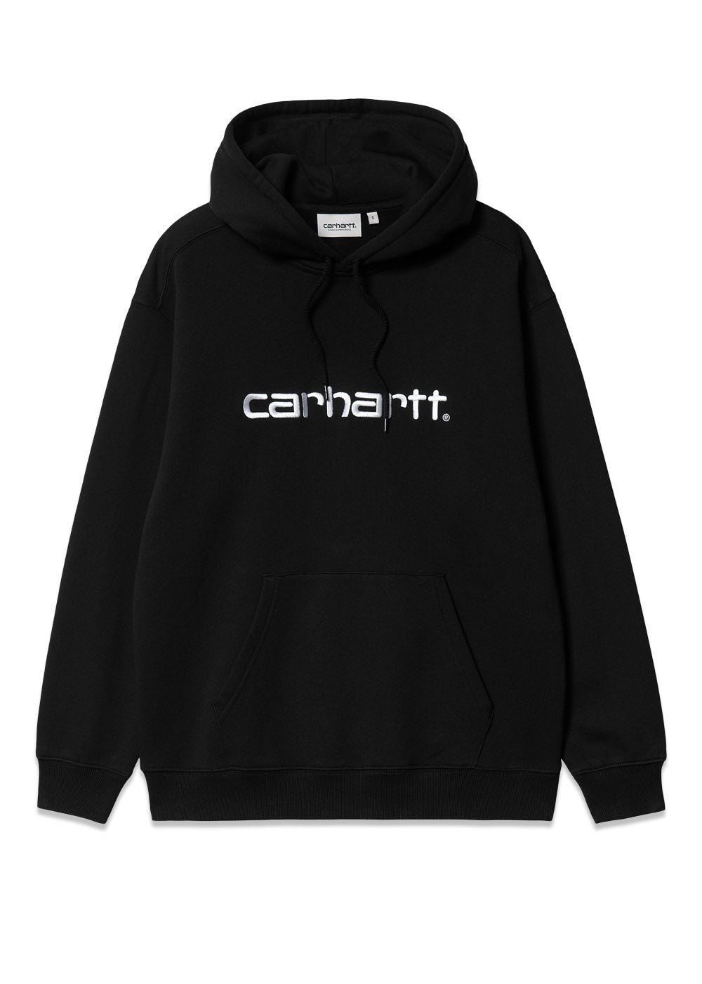 Carhartt WIP's W' Hooded Carhartt Sweatshirt - Black / White. Køb sweatshirts her.