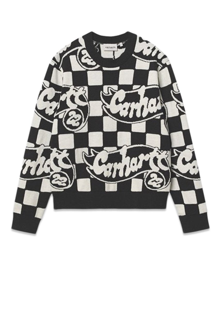 Carhartt WIP's W' Joyride Sweater - Joyride Jacquard, Black / Wax. Køb strik her.