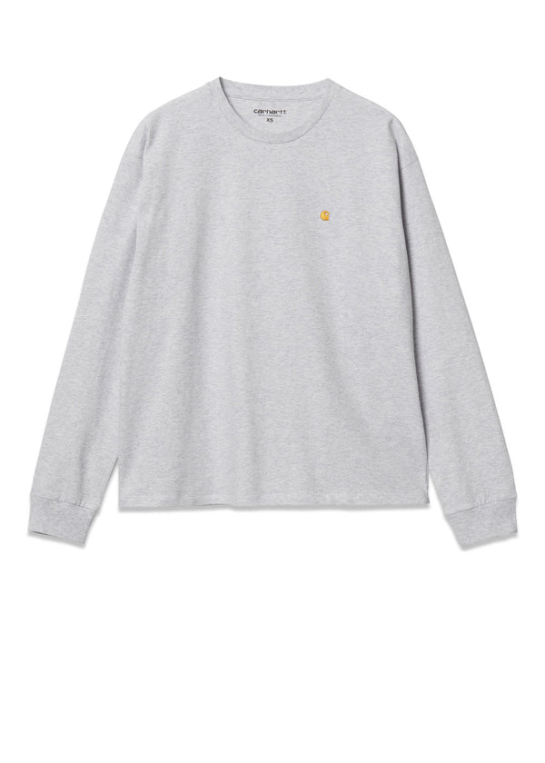 Carhartt WIP's W' L/S Chase T-Shirt - Ash Heather / Gold. Køb t-shirts her.