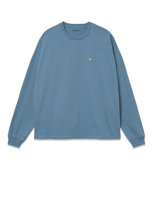 Carhartt WIP's W' L/S Chase T-Shirt - Icy Water / Gold. Køb t-shirts her.