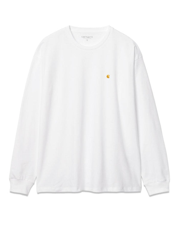 Carhartt WIP's W' L/S Chase T-Shirt - White / Gold. Køb t-shirts her.