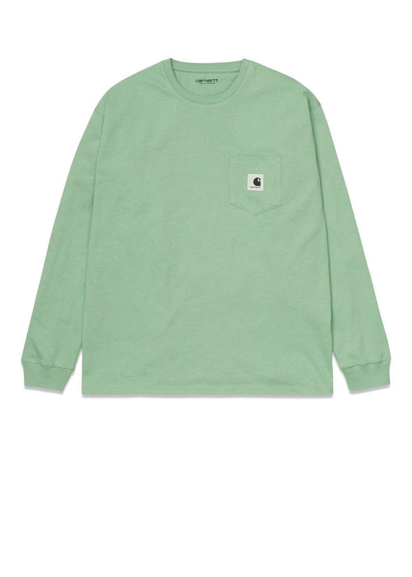 Carhartt WIP's W' L/S Pocket T-Shirt - Mineral Green. Køb blouses her.