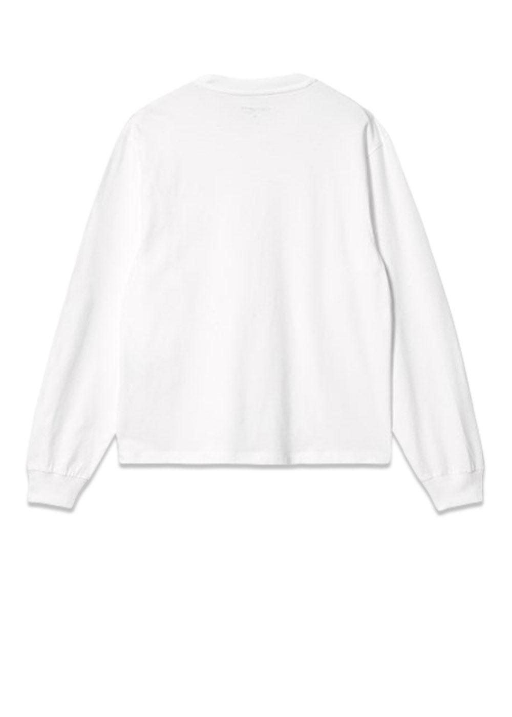W' L/S Pocket T-Shirt - White-T-shirts-Carhartt WIP-Butler Loftet