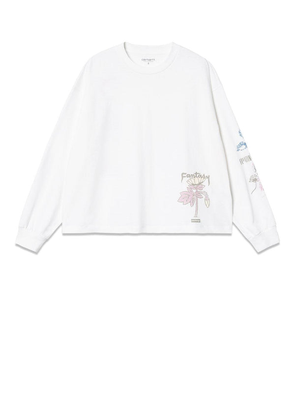 Carhartt WIP's W' L/S Verdant Fantasy T-S - White. Køb t-shirts her.