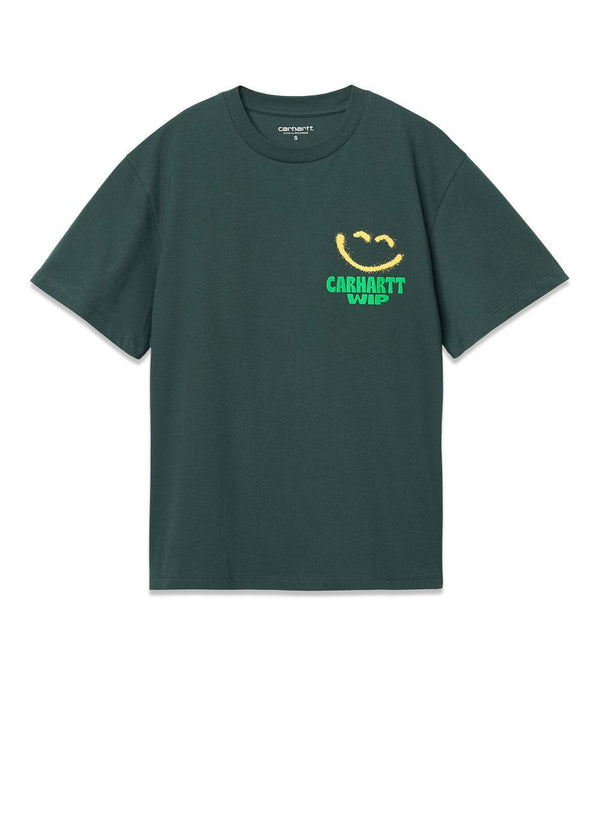 Carhartt WIP's W' S/S Happy Script T-Shirt - Juniper. Køb t-shirts her.