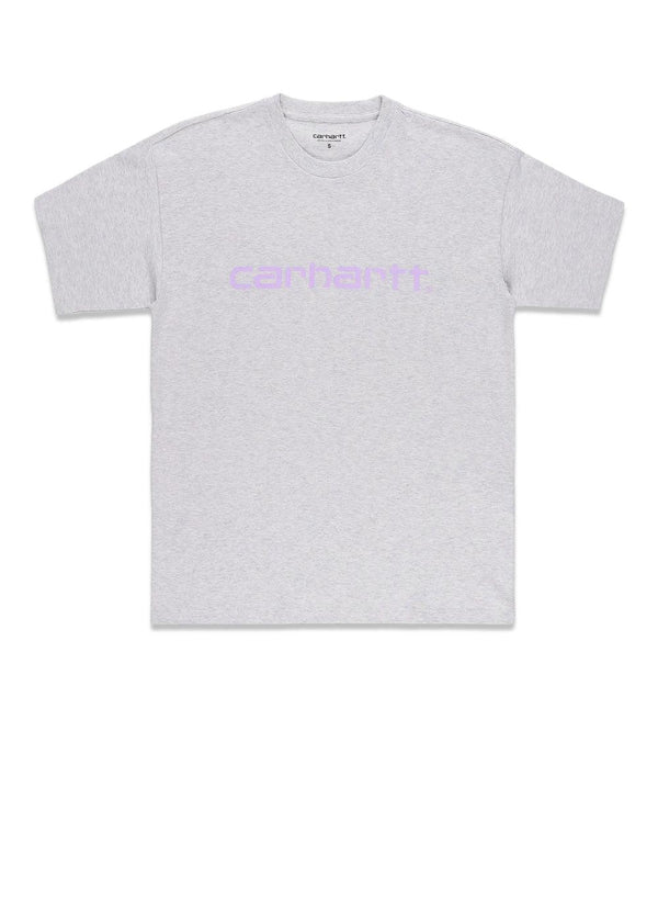 Carhartt WIP's W' S/S Script T-Shirt - Ash Heather / Soft Lavender. Køb t-shirts her.