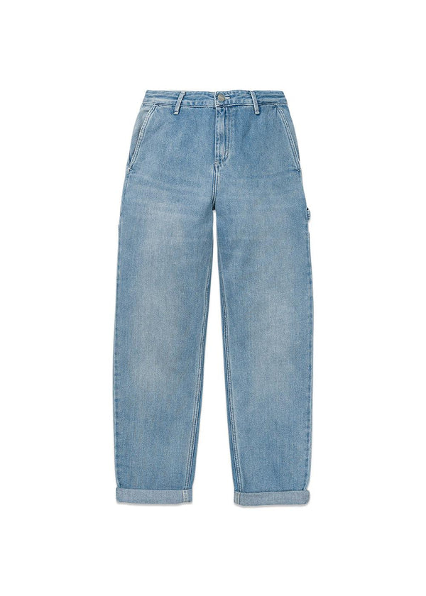 Carhartt WIP's W' pierce pant - Cotton Blue Light Stone. Køb jeans her.