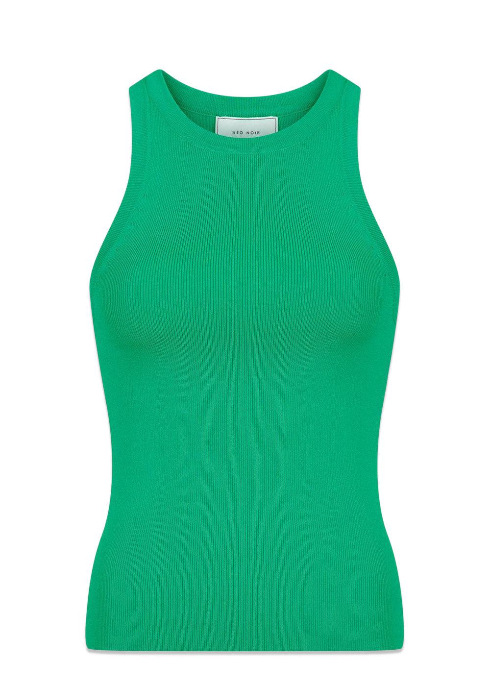 Neo Noirs Willy Knitted Top - Green. Køb strik her.