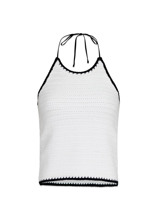 Neo Noirs Winka Crochet top - Off White. Køb strik her.