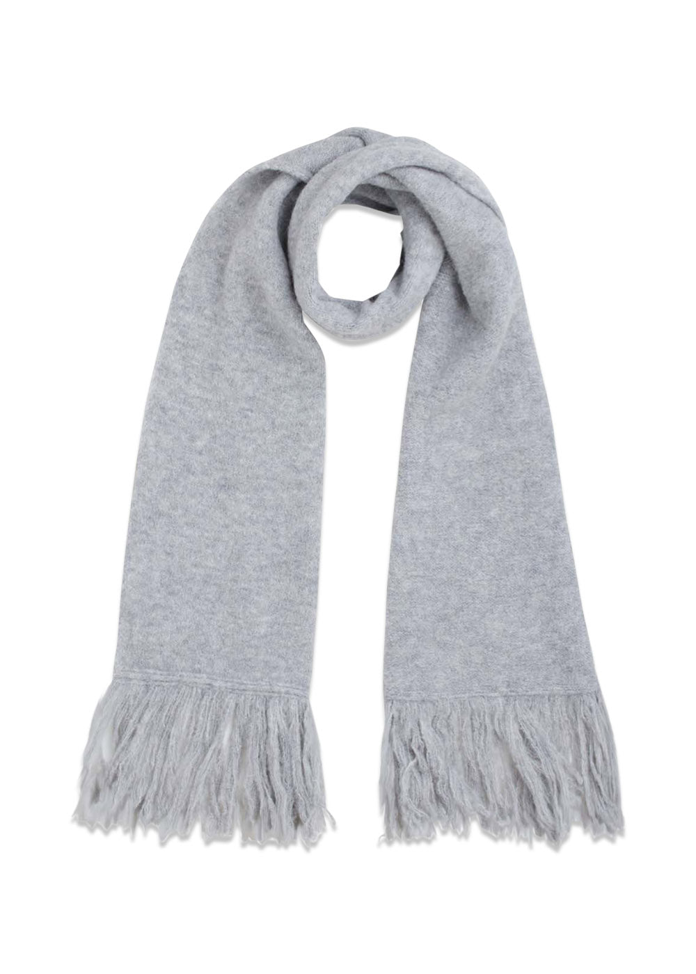 Mads Nørgaards Winter Soft Alana - Light Grey Melange. Køb scarf her.