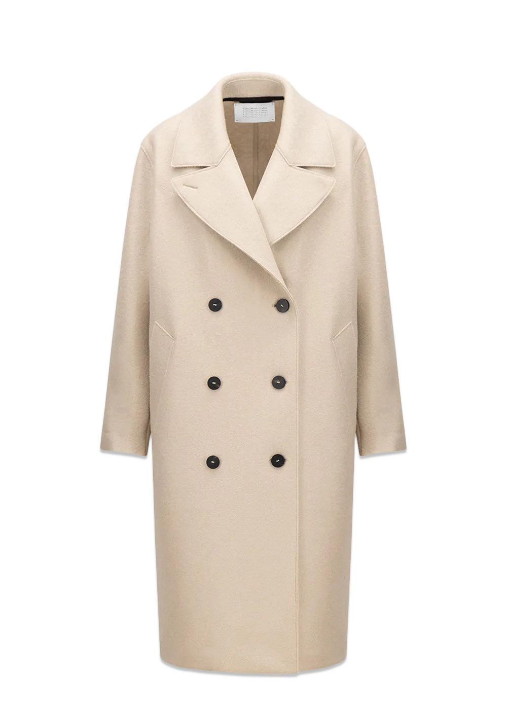 Harris Wharf Londons Women sailor coat pressed wool - Almond. Køb frakker her.